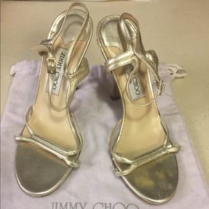 Well-loved Authentic Jimmy Choo gold heels sz38